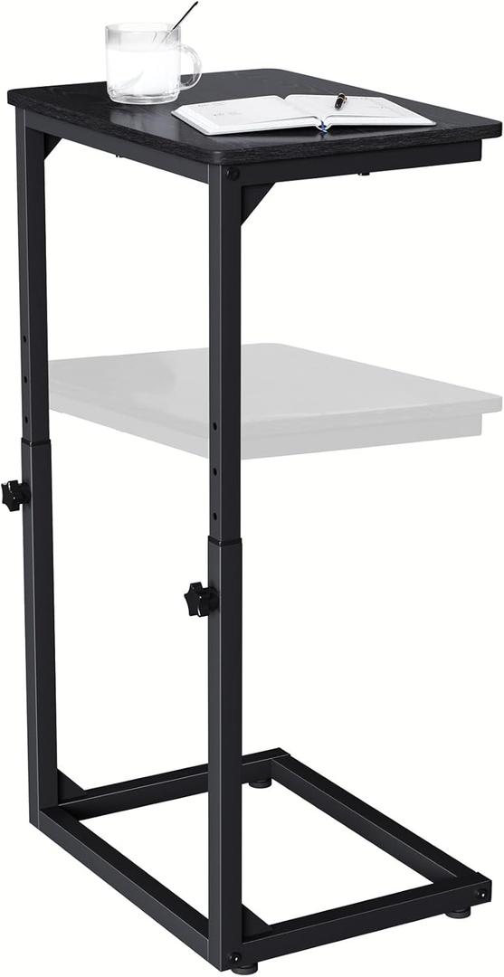 Adjustable C-Shaped End Table, Small Side Table for Couch, Sofa TV Tray Table for Living Room, Bedroom, Bedside ET-SA-BKW1