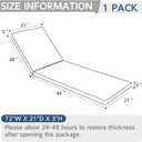 Outdoor Chaise Lounge Cushion for Patio Furniture 72 x 21 x 3 Inch, Water Resistant Patio Lounge Chair Cushion with Straps for Lawn Pool Furniture, 1 Pack, Palm Green