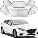 Car Window Shade, 6Pack Set Auto Sun Shades for Side Window Front and Rear Windshield with Storage Pouch for Car, SUV, Van, Truck, Full Sun Protection, Block UV Rays, Keep car Cool (59.5"x27.6"/6PCS)