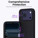 ORNARTO Compatible with iPhone 17 Pro Max Case 6.9", Slim Liquid Silicone 3 Layers Soft Gel Rubber Shockproof Protective Cover with Anti-Scratch Microfiber Lining-Black