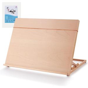 A2 Wooden Tabletop Easel for Painting, 25.6" x 18.9" | Adjustable 5-Position Table Top Easel for Painting, Desktop Artist Painting Easel with A3 Sketch Paper for Adults, Students