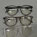 IBOANN 3 Pack Blue Light Blocking Glasses Women/Men, Round Fashion Retro Frame, Vintage Fake Eyeglasses with Clear Lens