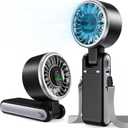 AWOAWO Portable Handheld Fan, 5 Gear Wind, Battery Operated, Up to 13 Working Hours, Mini Personal Hand Fan Blow Cold Air for Travel, Beach, Vacation & Outdoor Activities (Black)