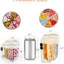 2 x Large Pill Organizer,Supplement Organizer for 7 Different Vitamins,Pill Dispenser with Anti-Mixing Design,Easy to Retrieve Meds,Includes 20 Pcs Labels,Travel Pill Organizer (Cream White)