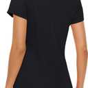 MAGCOMSEN Women's Short Sleeve T-Shirts UPF 50+ Sun Protection Quick Dry Athletic Running Workout Rash Guard Tops (Black, L)