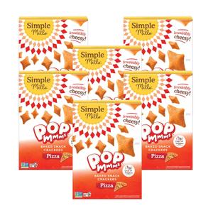 Simple Mills Pop Mmms Baked Snack Crackers, Pizza, Nothing Artificial, Kosher, Gluten Free & Non-GMO, 4 Ounce (Pack of 6) (EXP 11/16/25)