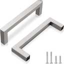 EZRENOVA 4" (102mm) Hole Centers Brushed Nickel Stainless Steel Cabinet Pulls 10 Pack - Handles for Kitchen Cabinets, Bathroom Drawers & Dressers