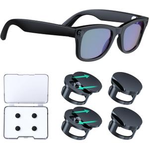 Adjustable LED Light Blocking Covers for RayBan Meta Wayfarer, Skyler, Oakley, Headliner Accessories, Plastic LED Cover for Meta Glasses, Easy Block Light When Recording, Workable at Day & Night 4Pack
