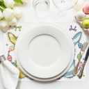 2 x 50 Pack Easter Paper Placemats Disposable,16x 11 Inch Blue Pink Rabbit Bunny Spring Seasonal Paper Table Mats Floral Bow Placemats for Home Kitchen Dining Holiday Party Decoration