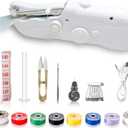Hand-held sewing machine, mini portable fast electric sewing machine, easy for beginners and adults to use, hand-held sewing device for fast sewing is suitable for DIY home travel.