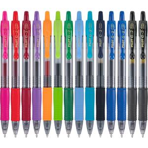 Pilot G2 Premium Retractable Gel-Ink Rolling Ball Pens, Bold Point (1.0mm), 1.0 Gel Pens, Assorted, 14-Pack - Ideal for School, Journaling, & Office Writing
