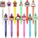 24 Pcs Cute Pens Cartoon Funny Pen Writing Kawaii Ballpoint Retractable Black Ink Birthday Party Gifts for Kids Students Office Supplies School Stationery(Birthday)