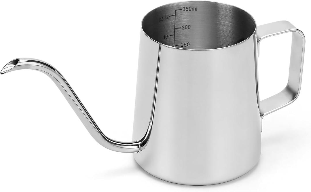 350ml Small Watering Can for Indoor Plants, 12oz Mini Plant Watering Pot with Long Spout and Handle, Silver Tiny Stainless Steel Watering-Can for Outdoor Indoor Plants Flower Garden