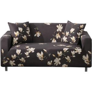HOOBUY Printed Sofa Cover Stretch Couch Covers Sofa Slipcovers for 2 Cushion Couch and Loveseat with Two Free Pillow Case 05#(2 Seater/Loveseat) (Ylk)