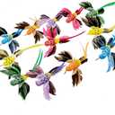 LWINGFLYER 12pcs Artificial Humming Birds Realistic Flying Hummingbird Clip on Christmas Tree Ornaments 5.5inch for Wreath Crafts Wedding Party Decoration