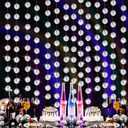 Sumind 8 Pack Disco Party Decorations Mini Disco Ball Garlands Silver Mirror Ball Hanging Banner Silver Streamer Curtains for Birthday Wedding Christmas Party Backdrop Supplies(1 Inch)