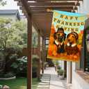 IVN Happy Thanksgiving Dogs Garden Flag 12x18 Inch Double Sided Autumn Harvest Pumpkin Outdoor Yard Flag for Home Front Door Lawn Porch Patio Decor