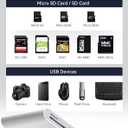 SD Card Reader for iPhone USB C, USB-C to SD/TF Memory Card Reader for iPhone 15/16 Pro Max with USB Port, High Speed Camera Adapter Compatible with iPad/MacBook Pro/Air, Android Phones and Tablets