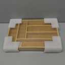 Juvale Bamboo Silverware Organizer for Drawer, Kitchen, 6 Slot Utensil Tray (17 x 11.75 x 1.75 In) (Brown)