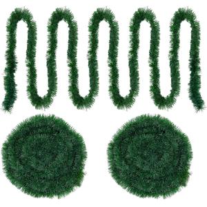 100FT Christmas Garland Decorations, 2 Pack Each 50FT Thick & Soft Artificial Green Garlands Pine Greenery Garland for Stairs Mantle Fireplace Christmas Decoration Outdoor Indoor Home Holiday