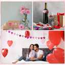 2 x Geosar 30 Pack Conversation Heart Ornaments Valentines Day Decorations, Glitter Matte Heart Shaped Hanging Baubles for Christmas Tree Wedding Home Decor (Red,Silver,Pink,Purple,Rose Red)