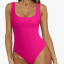 REORIA Bodysuit for Women Scoop Neck Sleeveless Tank Top Bodysuits 2025 Sexy Thong Bodysuit Basic Leotards for Women Size S