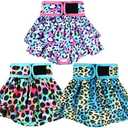wegreeco Dog Diapers Female (3 Pack), Highly Absorbent Dog Diapers for Female Dogs, Washable Dog in Heat, Incontinence, or Excitable Urination (Colorful Leopard, Small)