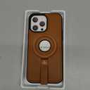 Butaiga for iPhone 14 Pro Max Leather Case with Stand, AntiSlip Grip Ring, Fits for MagSafe (Brown, iPhone 14 Pro Max)