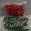 Norme 40 Pcs Christmas Floral Picks Christmas Greenery for DIY Gift Wrapping Plants Red Berry Pine Branches Artificial Picks and Sprays Stems Pine Sprigs for Crafts Wreath Garland Decor(Elegant Style)