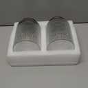 2 Pack Battery Operated Decorative Lamp with Timer for Bedside,Small Cordless Table Lamps with LED Warm Bulb for Shelf/Coffee Table/Entryway/ Bathroom or Kitchen Counter/ Dorm/Office Cubicle(Clear)