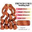 WIPPORYA Ginger French Curl Braiding Hair 24 Inch Soft Ginger Braiding Hair Pre Stretched Loose Wave Bouncy 100g/pack Yaki Crochet Hair for Black Women Hair Extensions for Braids (#350)