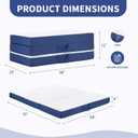 CYMULA Folding Mattress Queen Size, 4 inch Memory Foam Tri Portable Trifold Mattress Topper Queen with Breathable & Washable Cover, Foldable Sofa for Camping
