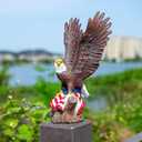 15.35in Majestic Lifelike Bald Eagle Statue - Durable Resin Garden Sculpture for Outdoor Lawn Decoration & Indoor Art Display Courtyard Decoration