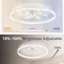 LEDIARY 30" Ceiling Fans with Lights and Remote, Low Profile Led Fan Light