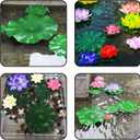 12pcs Floating Foam Lotus Flowers with Lily Pads, Artificial Pond Plants Ornaments for Pool Aquarium Water Decoration, Colorful