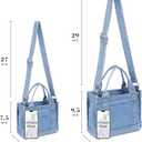 AOCINA Denim Purse Jean Tote Bag for Women Crossbody Shoulder Weekend Bags Denim Purses and Handbags for Women