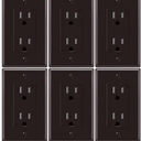 Micmi Decorator Receptacle Outlet, Tamper Resistant, Decorative Receptacle, 15Amp 125Volt, Grounding with Wall Plate UL Listed (6 Pack, Brown, 15 Amp Outlet)