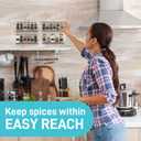 4 x Ultimate Hostess Spice Rack Wall Mounted 4 Tier Space-Saving Kitchen Spice Organizer for Seasonings Screw or Adhesive Hanging Wall Mount Hanging Spice Rack for Wall, Cabinet, Pantry Door