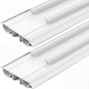 Pushglossy 2 Pcs 36" Kerf Door Sweep Double Bubble Kerf Pre Cut White