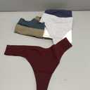 Wealurre Women's Cotton Thong Breathable Panties Low Rise Underwear (Medium, Blue Gold)