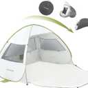 EchoSmile Pop Up Tent for 4 Person Family, Beach Tent Sun Shelter with UPF 50+ UV Protection & Waterproof, Lightweight & Easy Automatic Setup Portable Cabana for Outdoor Travel (Green)