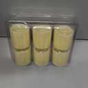 LED Lytes Battery Operated Candles - Set of 6 Ivory Wax Candles 2" Tall and 2" Wide with amber yellow Flame
