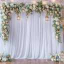 10ft x 10ft White Tulle Backdrop Curtains for Parties Wedding Bridal Shower 1 Panel Sheer Backdrop Curtains White Drapes for Backdrop for Baby Shower Birthday Party Photo Background Home Decorations