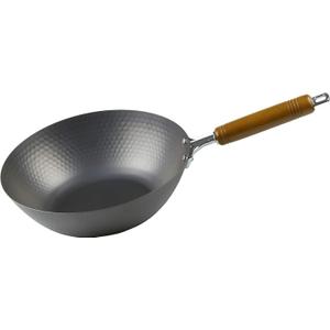 JapanBargain 4966, Medium Size Peking Wok Stir Fry Pan Japanese Induction Cookware Traditional Chinese Nonstick Iron Wok 27cm, Made in Japan (10.5-inch)