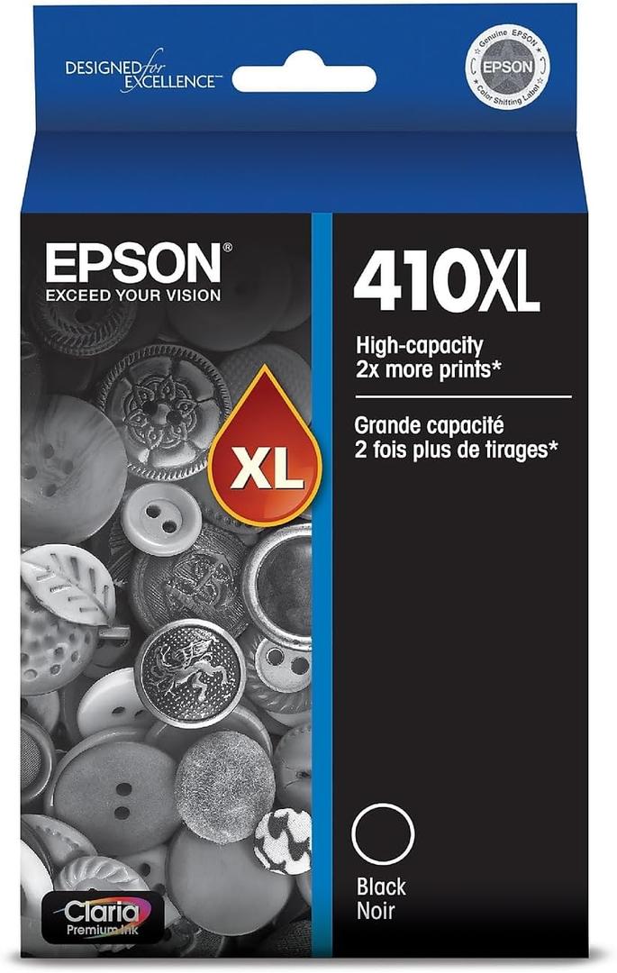 EPSON 410 Claria Premium Ink High Capacity (T410XL020) Works with Expression Premium XP-530, XP-630, XP-640, XP-7100, XP-830 