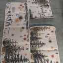 3 Pcs Christmas Kitchen Rug and Mats Beige Winter Kitchen Floor Mat Anti Fatigue Non Slip Xmas Tree Doormat Neutral Modern Christmas Decor for Home Office Bathroom Party Farmhouse Decor