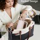 LOVEVOOK Laptop Tote Bag for Women Work, Teacher Tote Bag with Large Cup Holder, Waterproof Leather Computer Bag