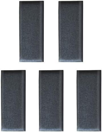 APMOE 5 Pcs Padded Wall Panels Self-Adhesive, 3D Anti-Collision Wall Padding for Bed/Kids Playroom - 1.3 in Thick Upholstered Wall Panels Peel and Stick Headboard, Soft Linen Fabric(Dark Gray)