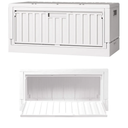 livinbox 45L Stackable Foldable Bins for Storage, Collapsible Storage Bins w/lids Side-Open Door, Home Office Bedroom Living Room Comic Books, White, FB-6432S-WT