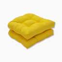 Pillow Perfect 550435 Outdoor/Indoor Fresco Tufted Seat Cushions (Round Back), 19" x 19", Yellow, 8 Pack